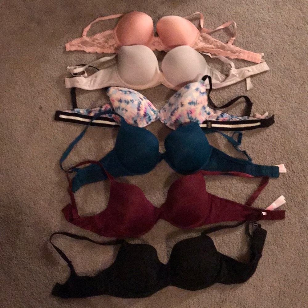 6 beautiful PINK Victoria Secret Braziers